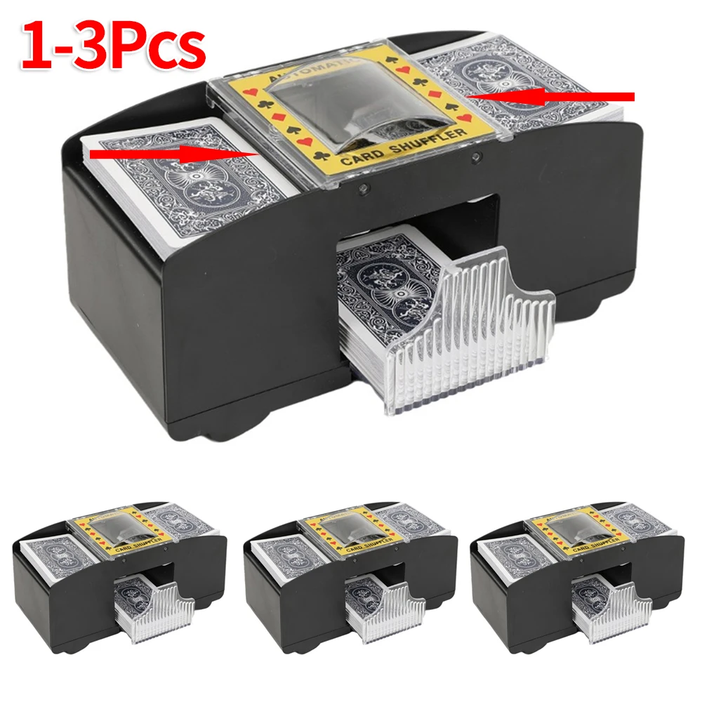 Card Shuffler Automatic Card Shuffling Machine 1/2 Decks Electric Poker Card Shuffler USB Battery-Operated for Games Home Party
