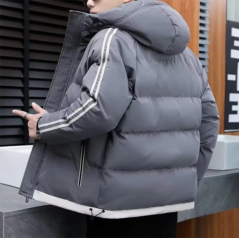 

Autumn Winter Men's Jackets Keep Warm Coats New Korean Fashion Streetwear Hooded Motorcycle Jackets Men Casual Men Clohing Trend