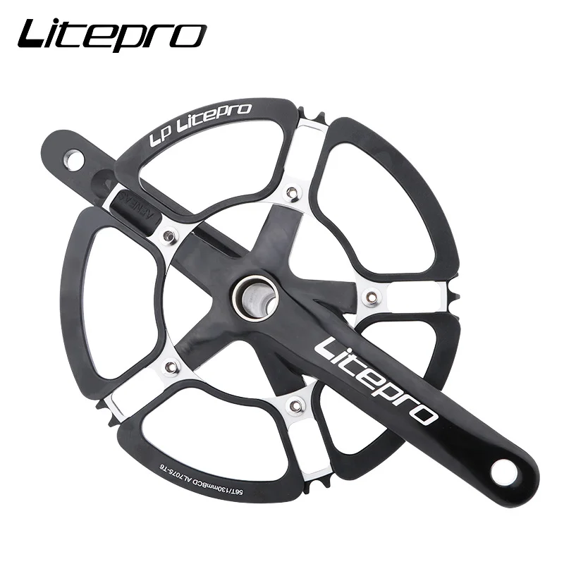 Litepro Crankset 170mm Crank Hollowtech+ 58/56/53 Teeth Crown Bcd