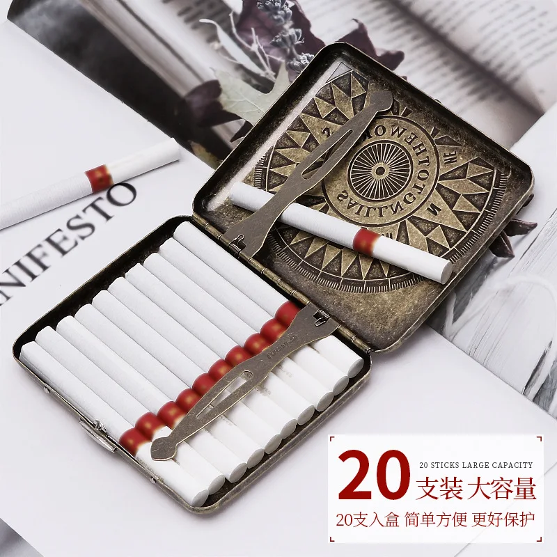 20Pcs Capacity Constantine Cigarettes Case Storage Box Open-Close Style Portable Smoking Cases 3