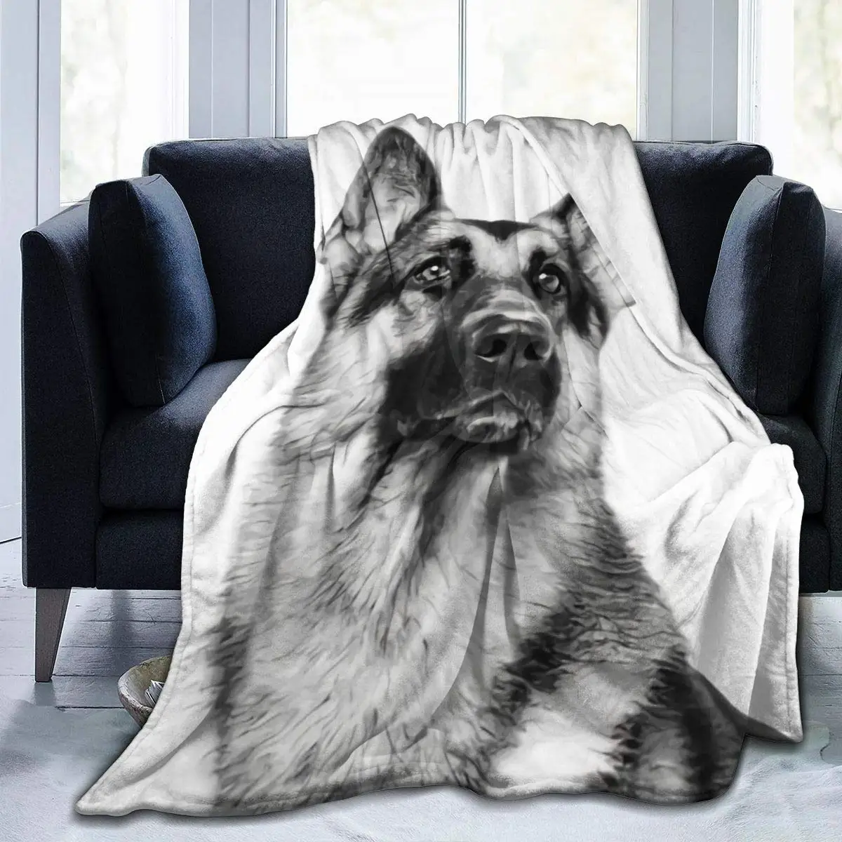 

German Shepherd Blanket Dog Flannel Throw Bed Blankets Cozy Lightweight Soft Bedspreads Bedding for Sofa Couch Bed Home Decor