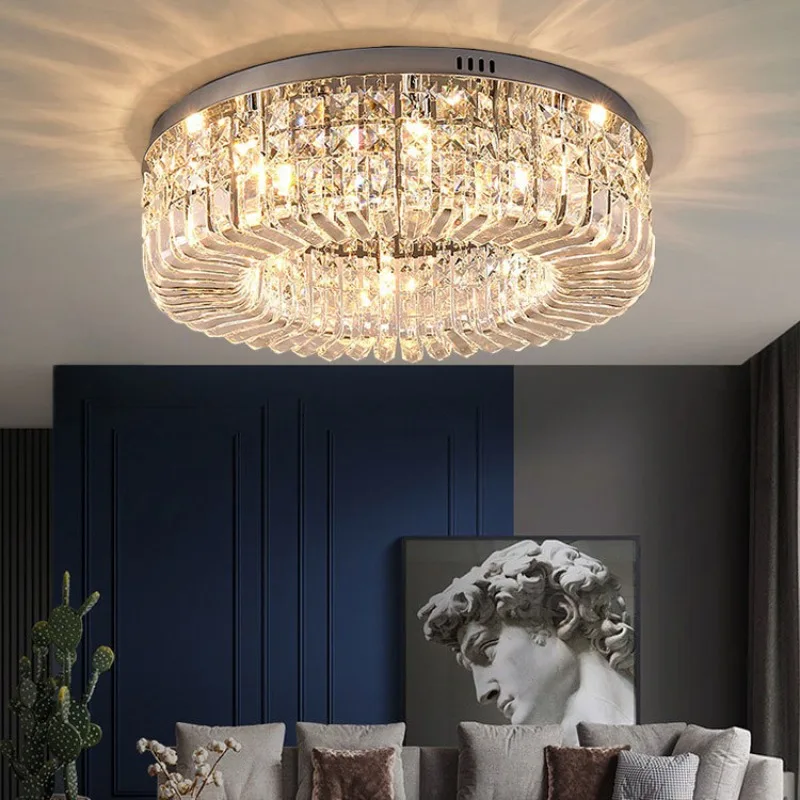 

Nordic Luxury Crystal Ceiling Chandelier Modern Gold Chrome Led Pendant Light for Living Room Bedroom Hotel Hall Indoor Decor
