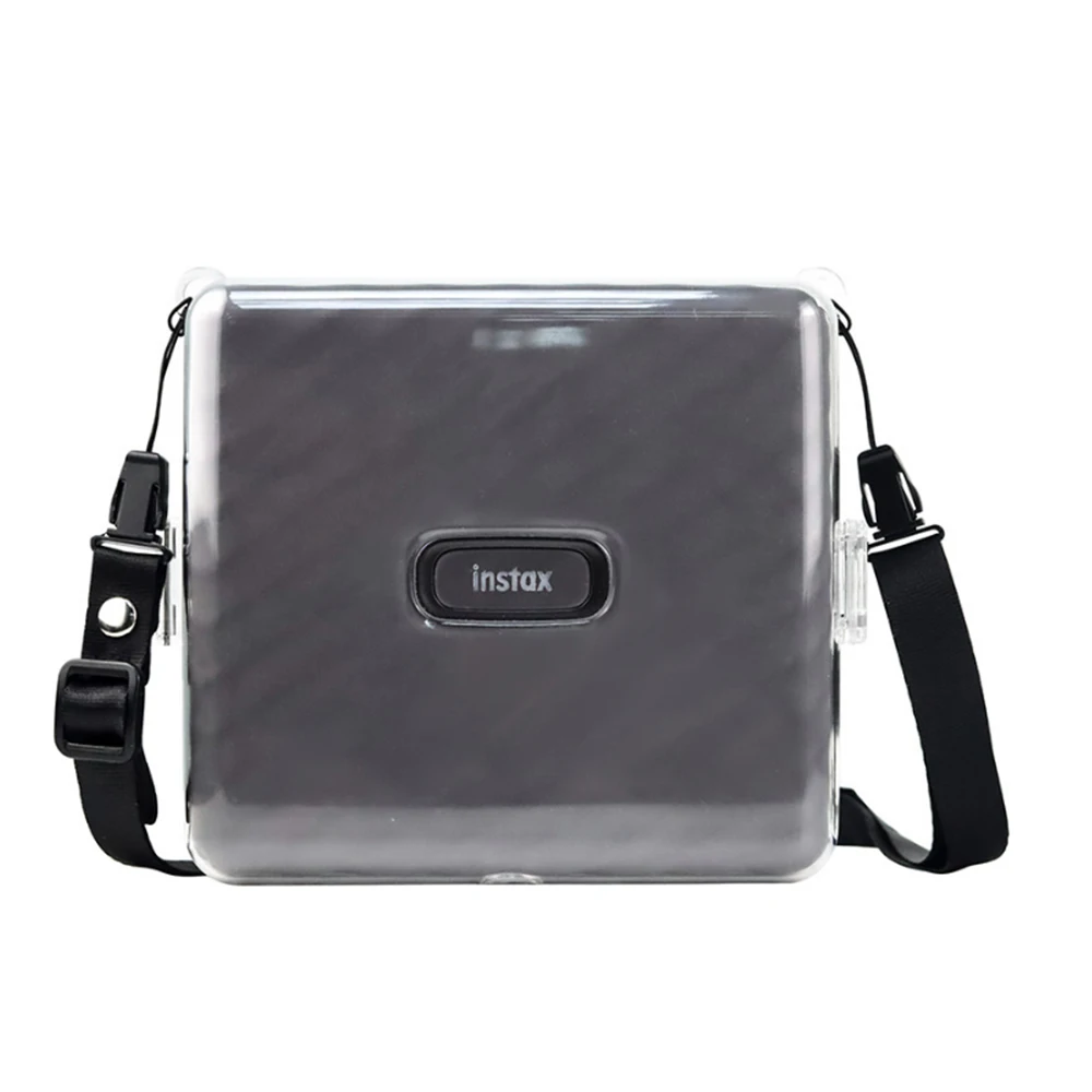 Crystal Case for Fujifilm Instax Link Wide Instant Film Camera Case PU Leather Case with Shoulder Strap Vintage Camera Bag