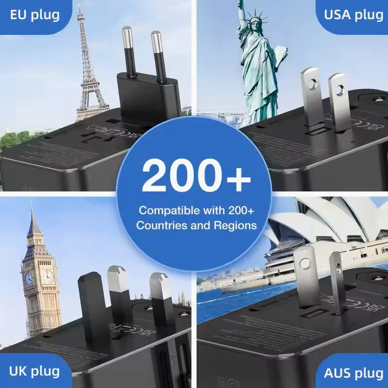 Universal Travel Adapter with 3 Type-C 2 USB - Image 6