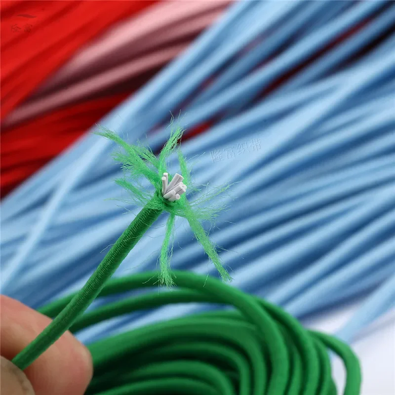 Vibrant 2mm Round Elastic Band - Premium DIY Sewing Accessory (5 Meters)
