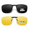 Square Clip on Sunglasses Women Polarized Black Lens UV400 Night Vision Driving Men Goggles Clips Anti Glare Vintage Glasses 1