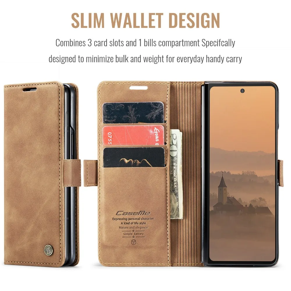 For Samsung Galaxy Z Fold 7 5G 2025 Flip Case Leather Card Wallet Book Coque Samsung Z Fold7 Case Z Fold7 Fold 6 5 4 Magnet Capa — view 4