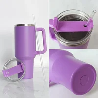 40oz Mug Tumbler With Handle Insulated Tumbler With Lids Straw Stainless Steel Coffee Tumbler Termos Cup for Travel Thermal Mug 2