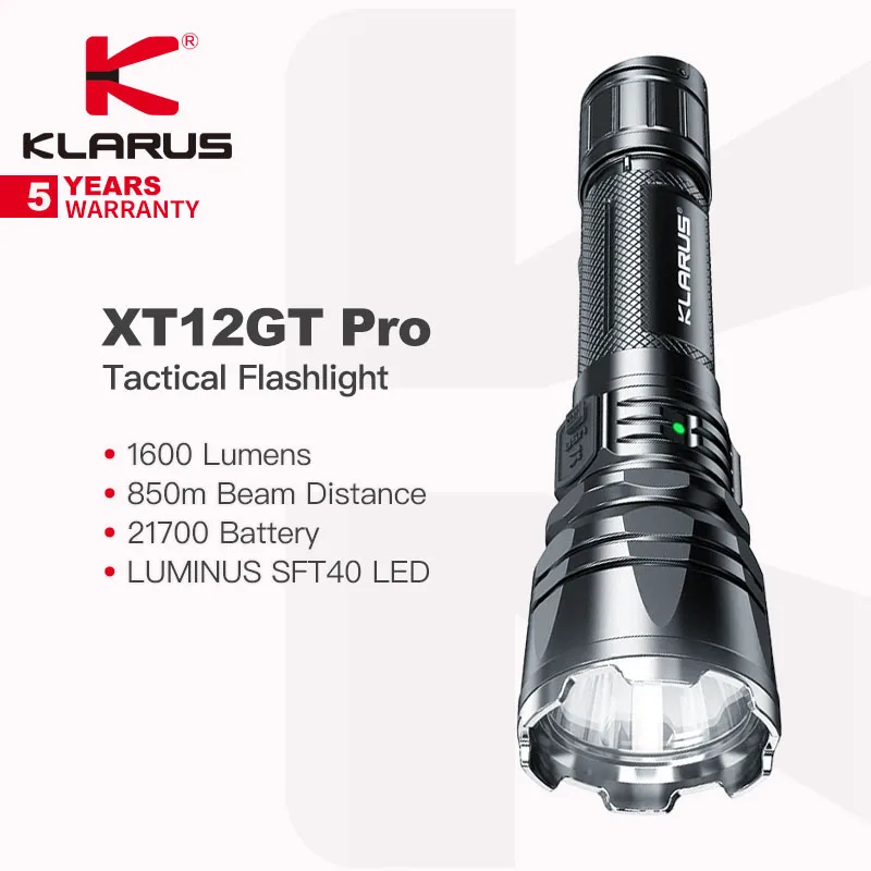 KLARUS XT12GT PRO ビームリーチ 800メートル 1600ルーメン 充電式LED