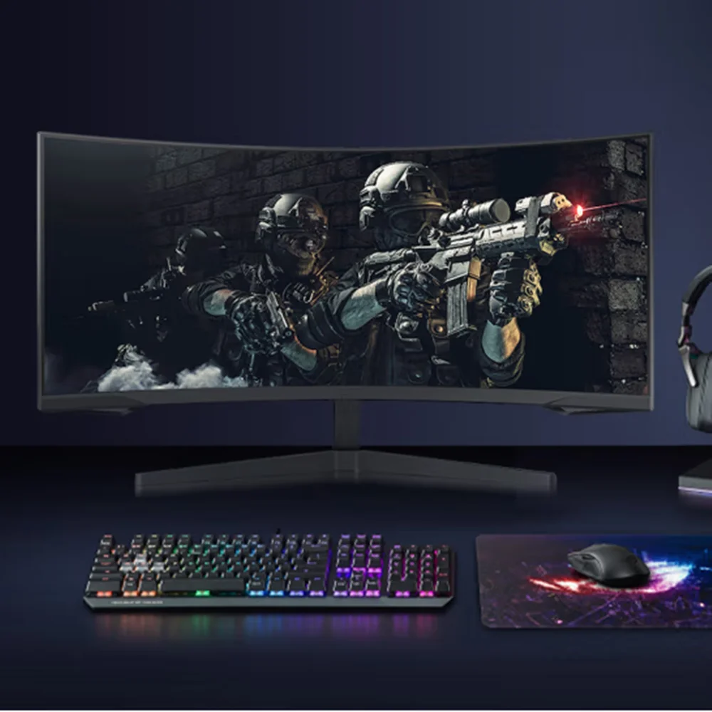 FYHXele Ŀ ̹ , WQHD ũž LCD ̸ ǻ ȭ, AMD FREESync,  ȭ, 34 ġ, 144Hz, 1500R, 3440*1440
