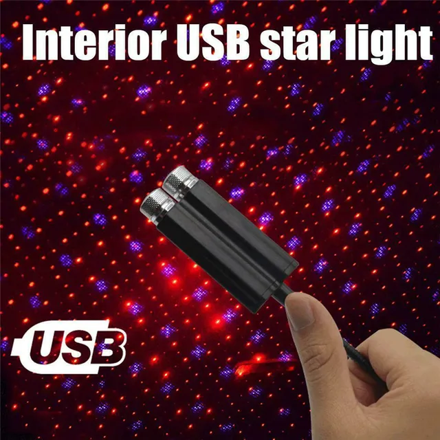 Car Roof Star Light Interior USB LED Lights Starry Atmosphere Projector Decoration Night Home Decor Galaxy