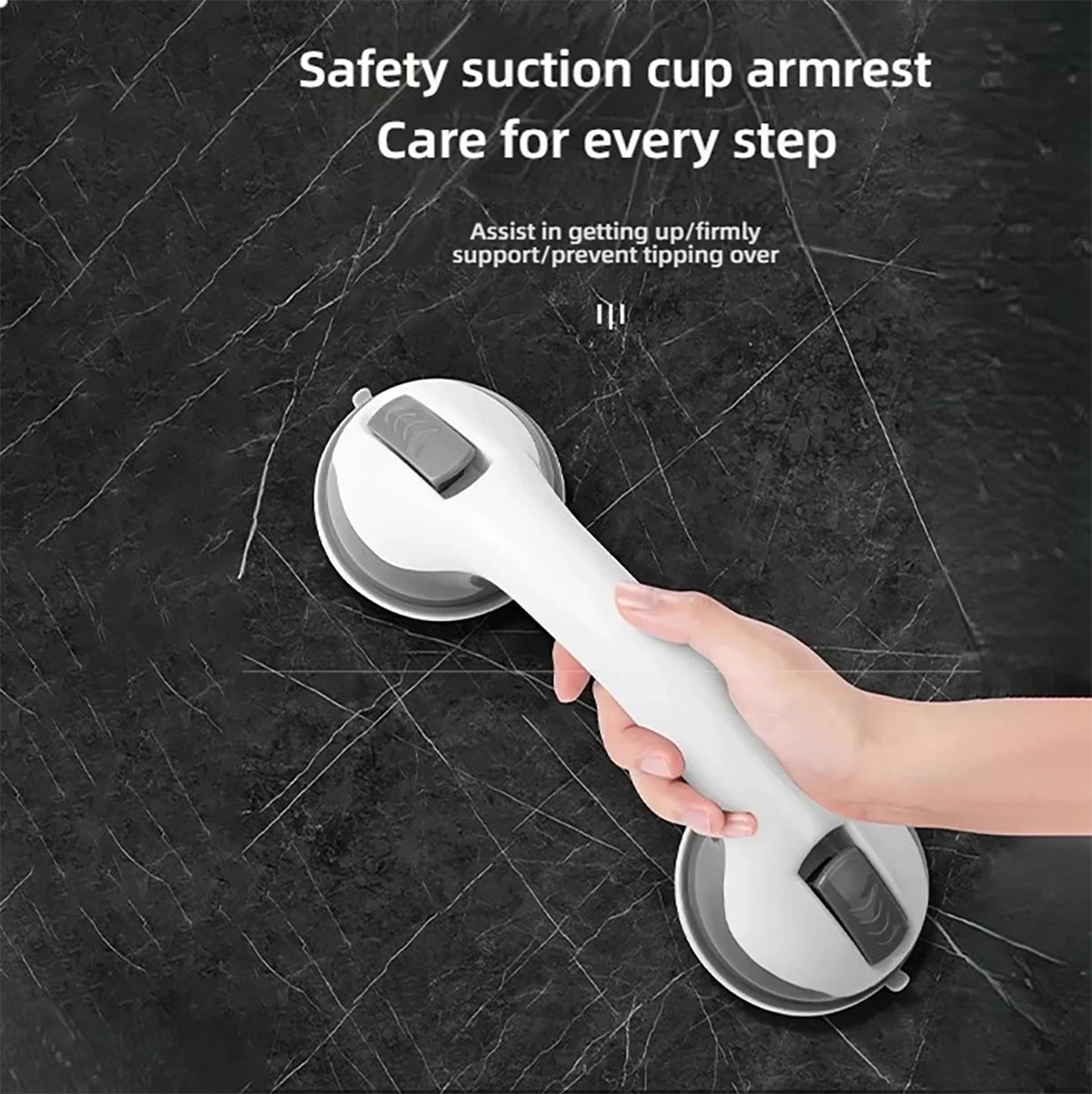 Nail-free suction cup handrail suction wall glass door handle bathtub shower handle handrail disabled elderly safety handle