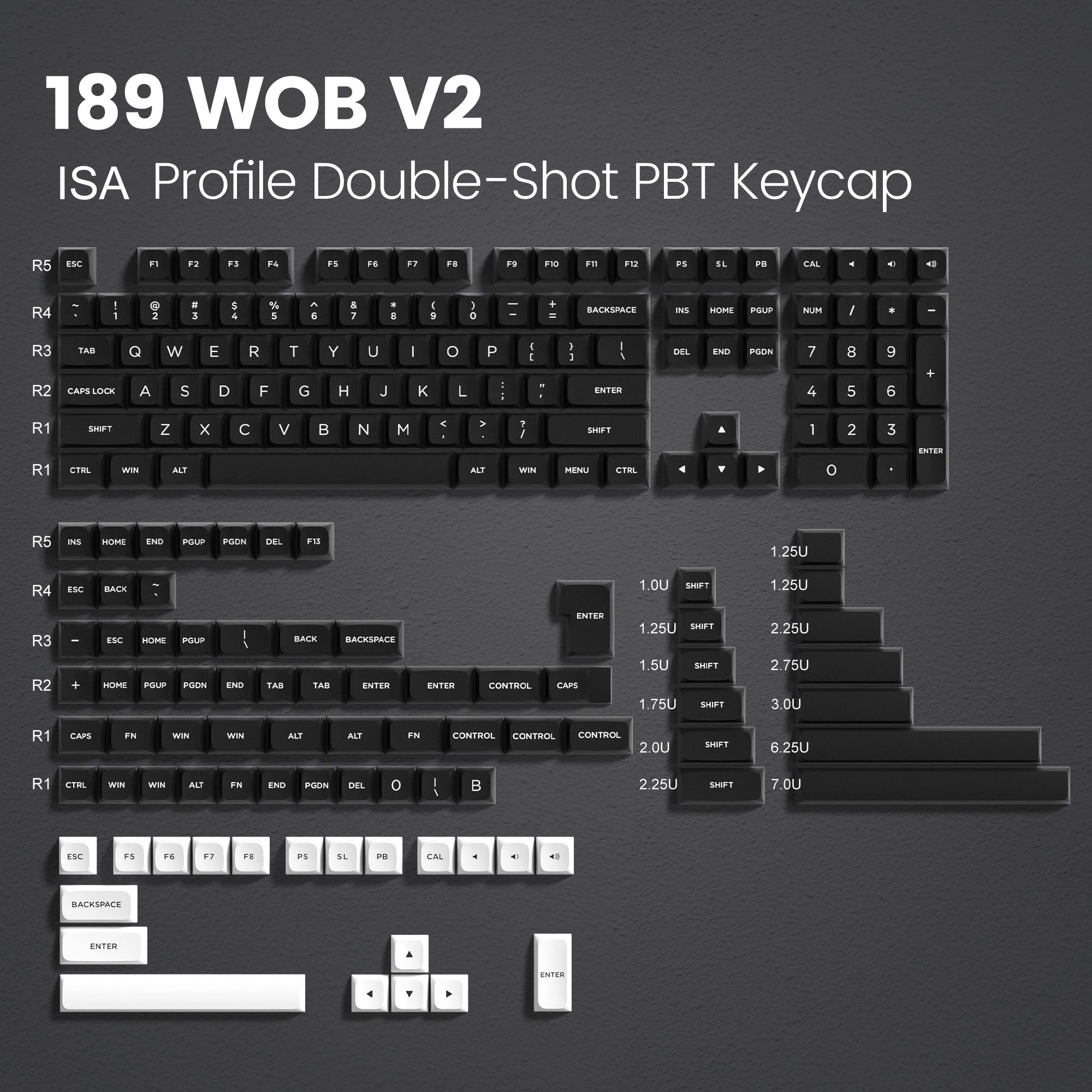 Personalizado Minimalista Estilo Pbt Keycap Double Shot Keycaps Isa Perfil para Gateron mx Switches Teclado Mecânico Wob Bow 189 Chaves - Imagem 3
