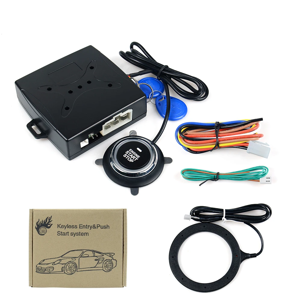 CarStarterKeylessEntryAlarmCarEnginePushStartButtonRFIDLock