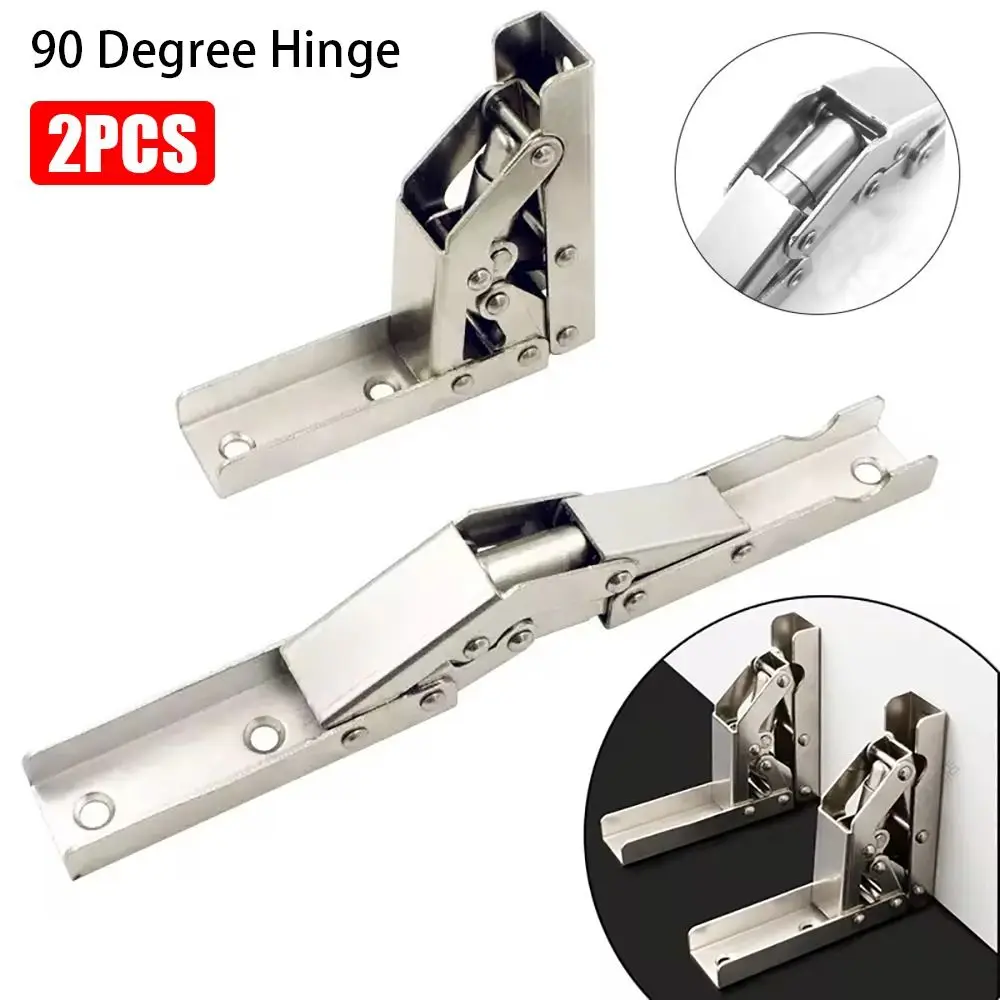 2Pcs Rust Resistance 90 Degree Hinge With Screws Steel Plate Cabinet Door Hinge Furniture Hardware Simple Installation