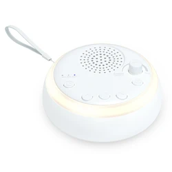 Soothing Sounds White Noise Sleep Machine with Built - in Night Light and Timer (WHITE)