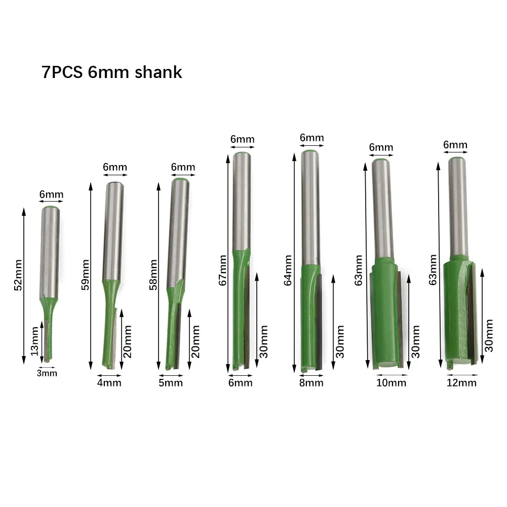 

7 шт./набор, концевые фрезы для работ по дереву, 6 мм