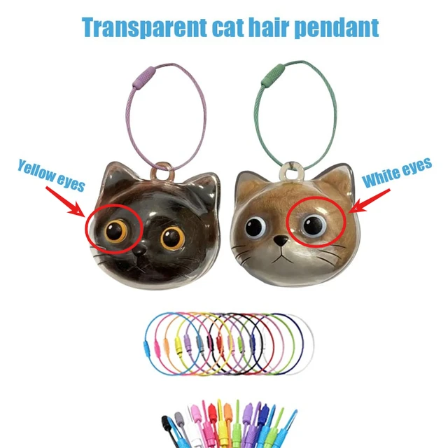 Cat Hair Storage Keychain Transparent Box Creative Pet Fur Keepsake Holder Hanging Pendant Portable Cat Fur Organizer Accessory 5
