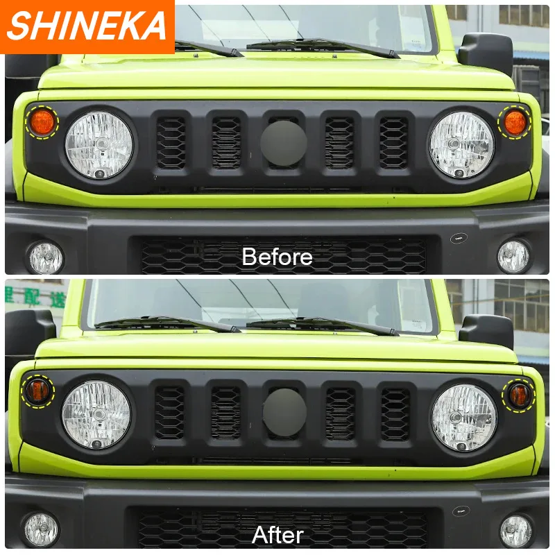SHINEKA lamp hoods car turn signal light lamp protector cover accessories for Suzuki Jimny JB74