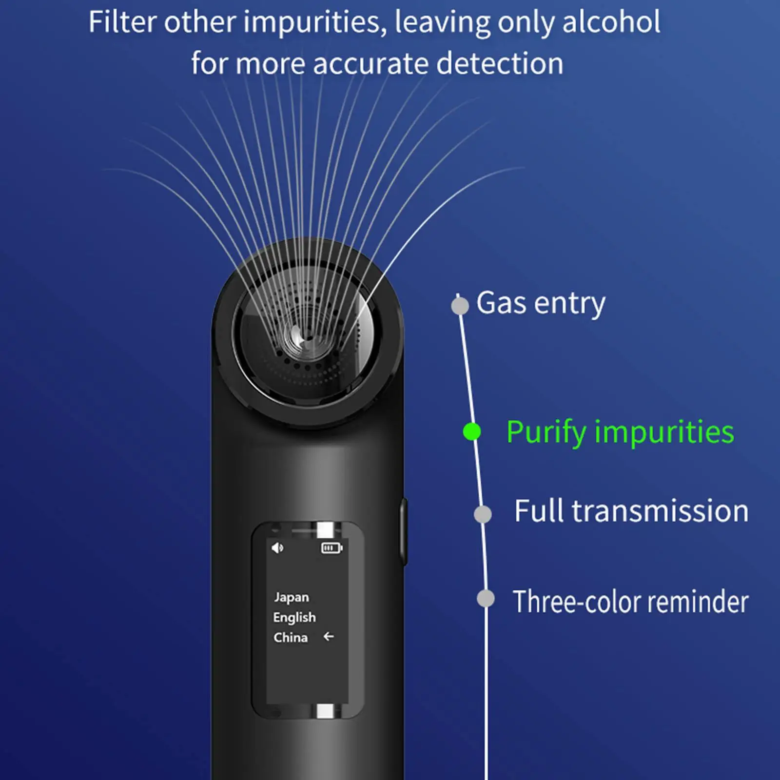 Automatic Tester Professional Breath Tester LED Display Portable USB Rechargeable Breathalyzer Test Tools