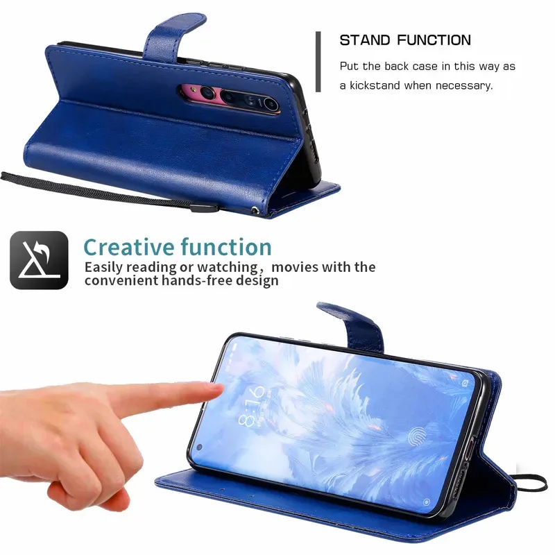 Premium Flip Leather Wallet Case with Card Slots and Stand Feature – Universal Phone Cover