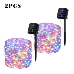Outdoor Solar LED String Lights - Waterproof Fairy Lights for Garden and Festive Decor (2pcs-multicolor)