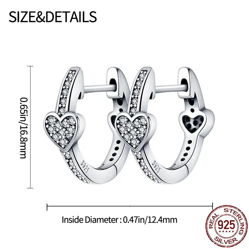 New in 925 Sterling Silver Zircon Pave Hoop Earrings Luxury Earrings For Women 2023 Trending Fashion Jewelry Birthday Gift