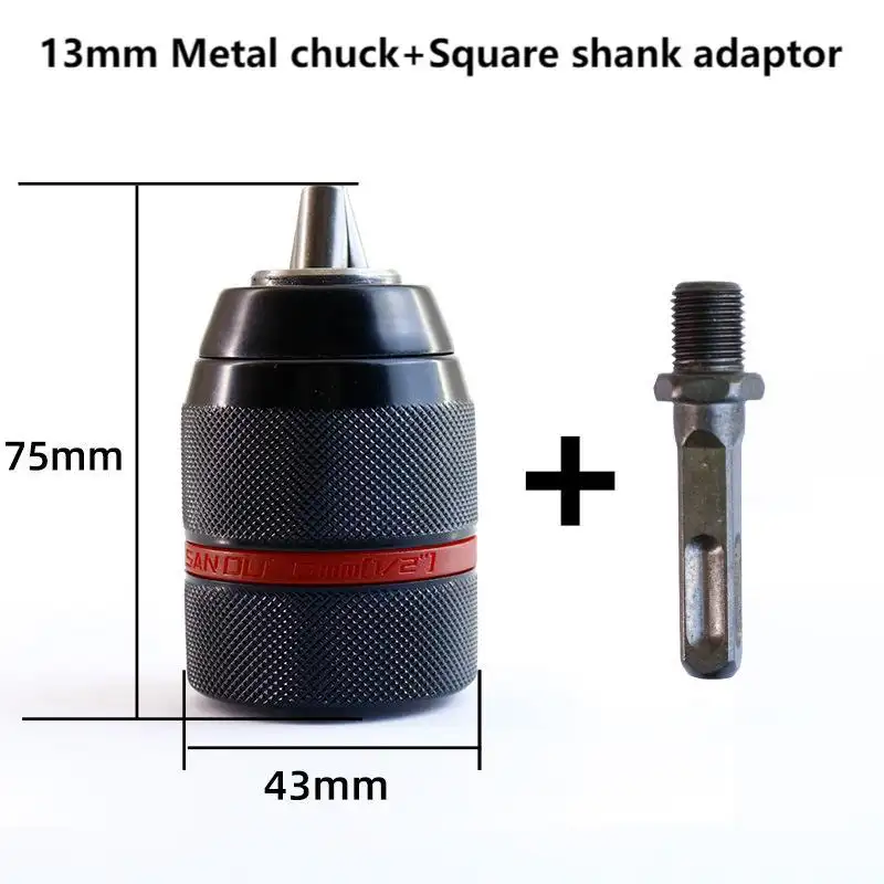 Metal Heavy Duty 1/2-20UNF 10mm 13mm Keyless Drill Chuck Hex Shank/SDS/Socket Square Female Adaptor Hardware Tool Hand Tool - Image 10