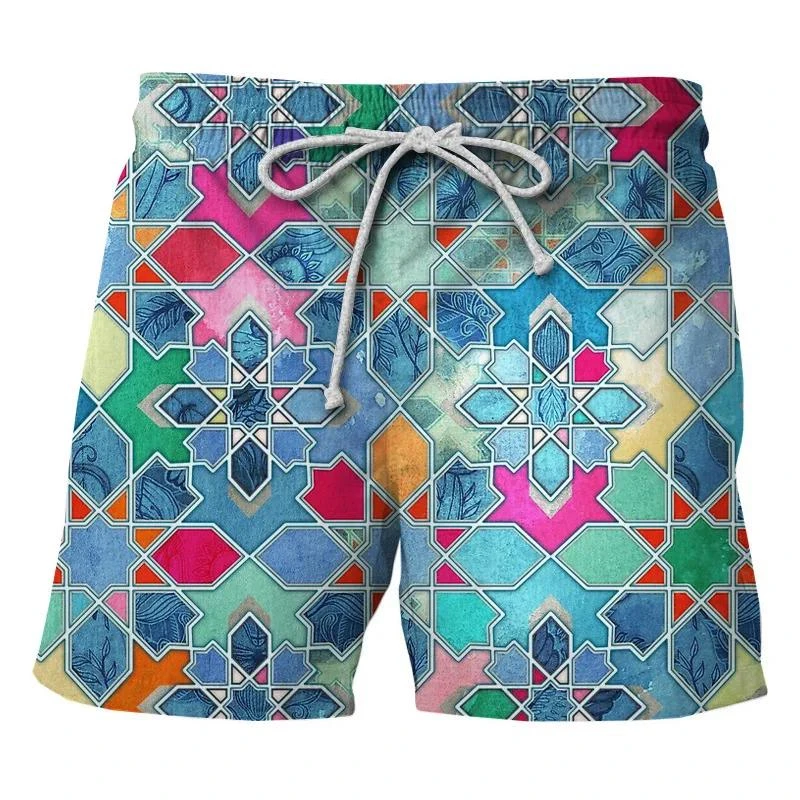 Summer Fashion Classic Colorful Leopard 3D Printed Men's Shorts Unisex Casual Beach Swimming Shorts Quick-dry Surf Board Shorts 6