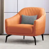 Scandinavian light luxury single sofa chair living room home bedroom leisure chair designer fabric sofa lazy small household 4