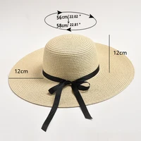 12cm Wide Brim Straw Sun Hats for Women Summer Floppy Foldable Travel Large UV Protection Beach Hats 4