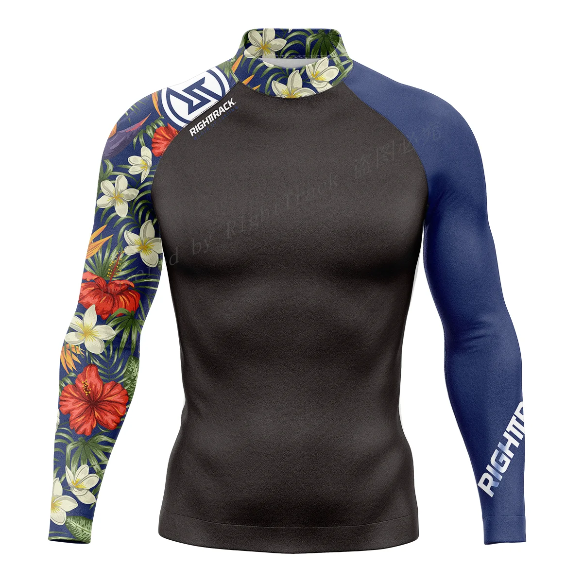 New Men's Long Sleeve RIGHTTRACK Love Of Surfing Shirt Rashguard UV Protection Swimwear UPF Diving Suit Gym Clothes