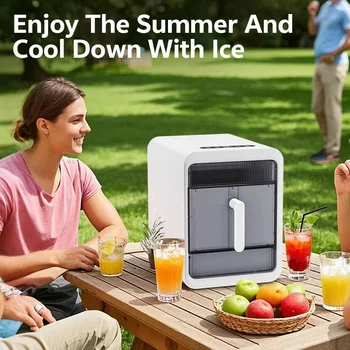 110V 220V 1.5L Ice Maker Commercial And Household Mini Integrated Ice Cube Making Machine Automatic Cleaning 1