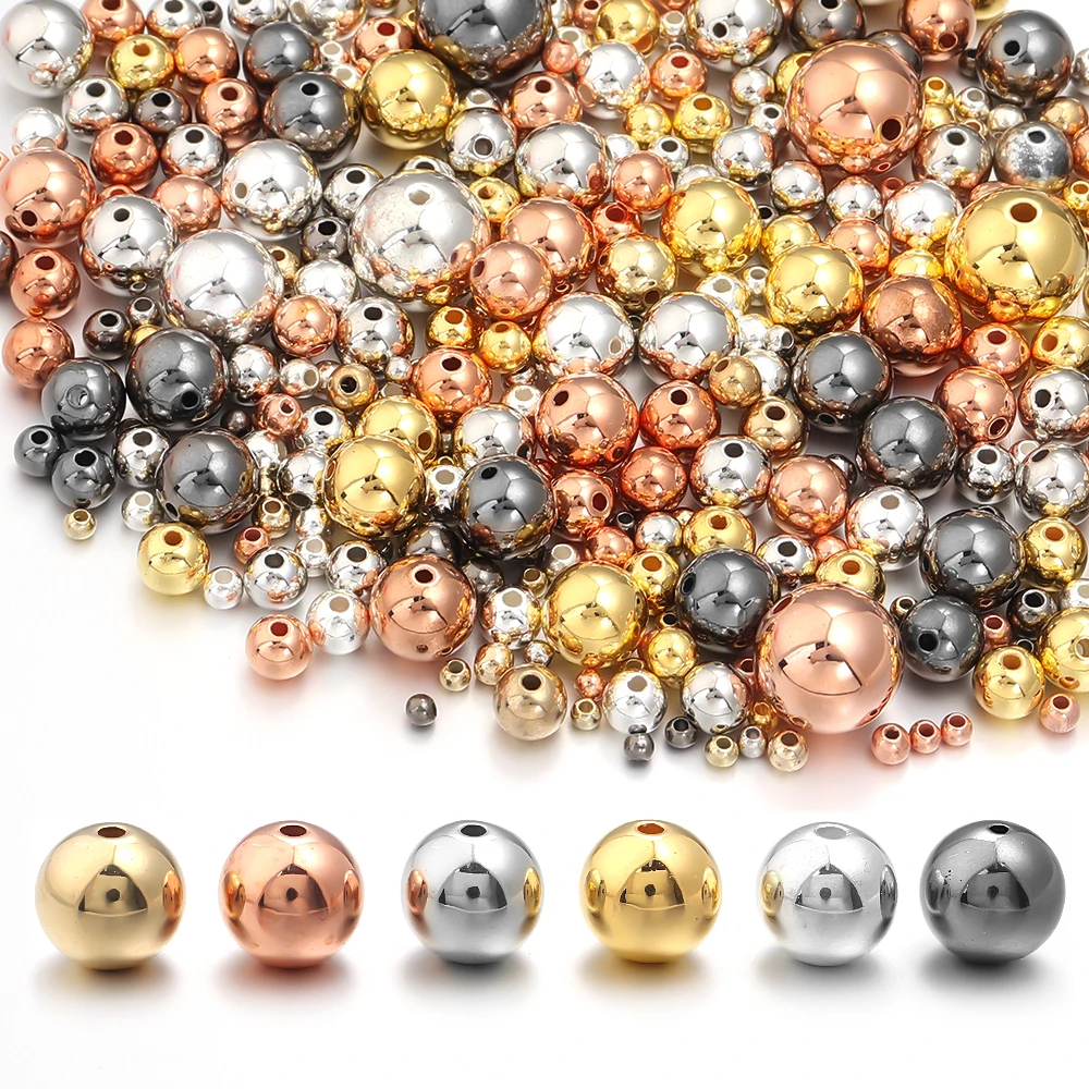 Bulk Set of Gold Round CCB Ball Beads for DIY Crafts and Handmade Decorations