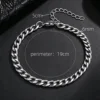 Bracelet pour homme en acier inoxydable 316L, largeur 6/8 mm, style gothique Y2K cubain, accessoires rétro steampunk américains, prix de gros