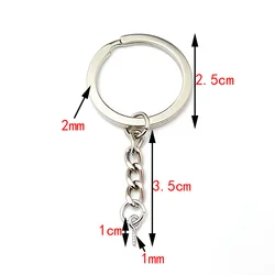 Bulk Pack of 30mm Round Flat Wire Metal Key Rings for DIY Crafts & Jewelry Making (Key Chain 2.5 2)