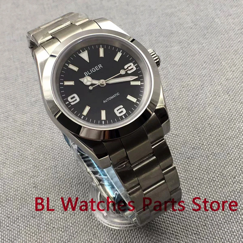 BLIGER 36mm/39mm NH35A Polished Automatic Men Watch 904LStanless Steel Bracelet MIYOTA PT5000 Movement Sapphire Crystal Luminous