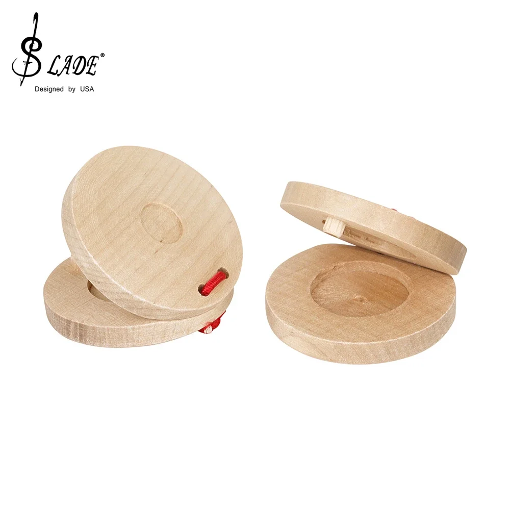SLADE Children Music Enlightenment Orff Wooden Soundboard Wooden Castanets Rhythm Castanets for Kid Early Music Educational Gift