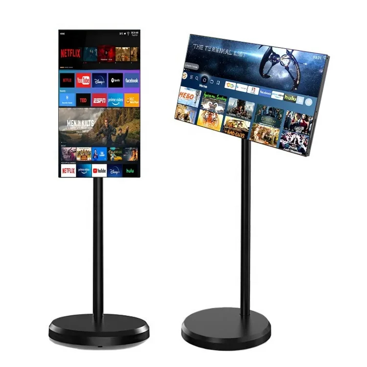 Full HD1080p television Smart tv 21.5 inch Touch Screen wireless Portable mobile tv Battery Power Android smart with camera