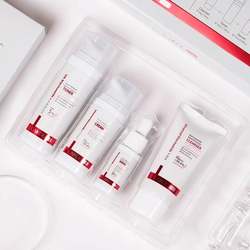 LAIKOU PRO Niacinamide Radiant Skin Care Set -Low PH Cleanser , Moisturizing Toner , Deep Nourishing Serum-Rejuvenate Cream
