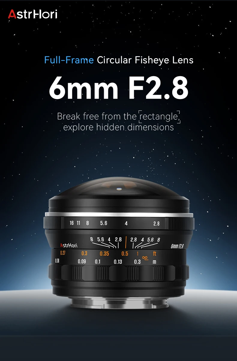 AstrHori Vollformat 6mm F2.8 Zirkuläres Fisheye-Kameraobjektiv für Kreative Sternenhimmel- und Landschaftsfotografie mit Sony E Z RF L-Mount – Detail 1