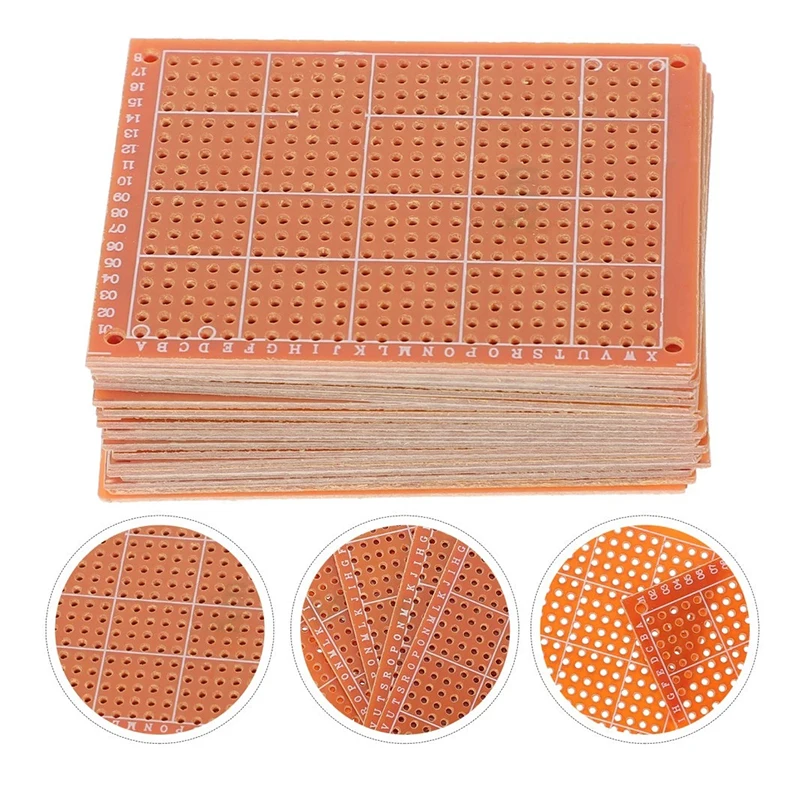 10PCS PCB 브레드보드 5*7cm 범용 DIY 회로 기판 납땜 완료 프로토보드 단면 노란색 PCB 보드