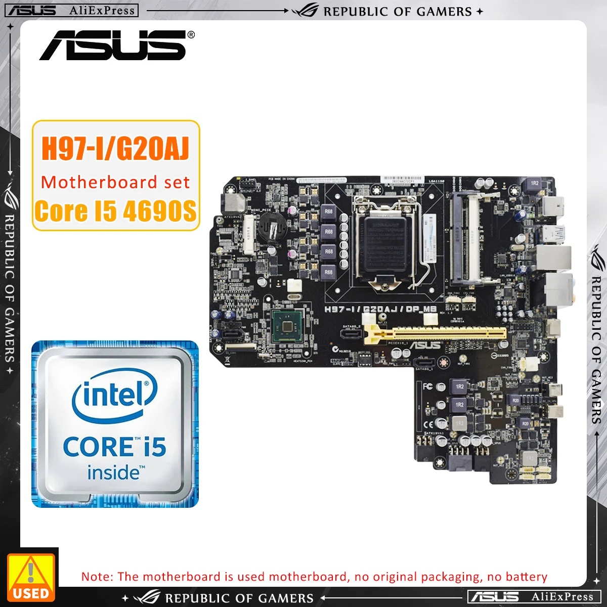 

LGA 1150 Motherboard KIt ASUS H97-I/G20AJ/DP_MB+i5 4690S CPU Intel H97 chipset Motherboard DDR3 RAM SATA2 PCI-E X16 USB2.0