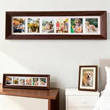 Cornice da 3 Pollici con 6 Scomparti, Cornice Rettangolare per Foto, Decorazione per la Casa, Ornamento con Cinque Slot Individuali per Immagini, Regalo per Anniversario