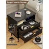 With Charging Station, Wide Fluted Nightstand,  Dresser with Storage Drawers, Bedside Table with Metal Handle & Leg 4