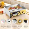 Electric Griddle 22'' Stainless Steel Countertop Griddle 3000W 110V Flat top Grill Electric for Home Kitchen, Restaurant, 122~57 3