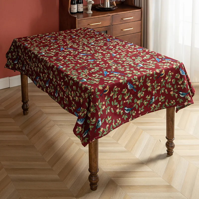 

Flower Printed Home Kitchen Dining Room Table Cloths Pastoral Rectangular Linen Cotton Cloth Tablecloth