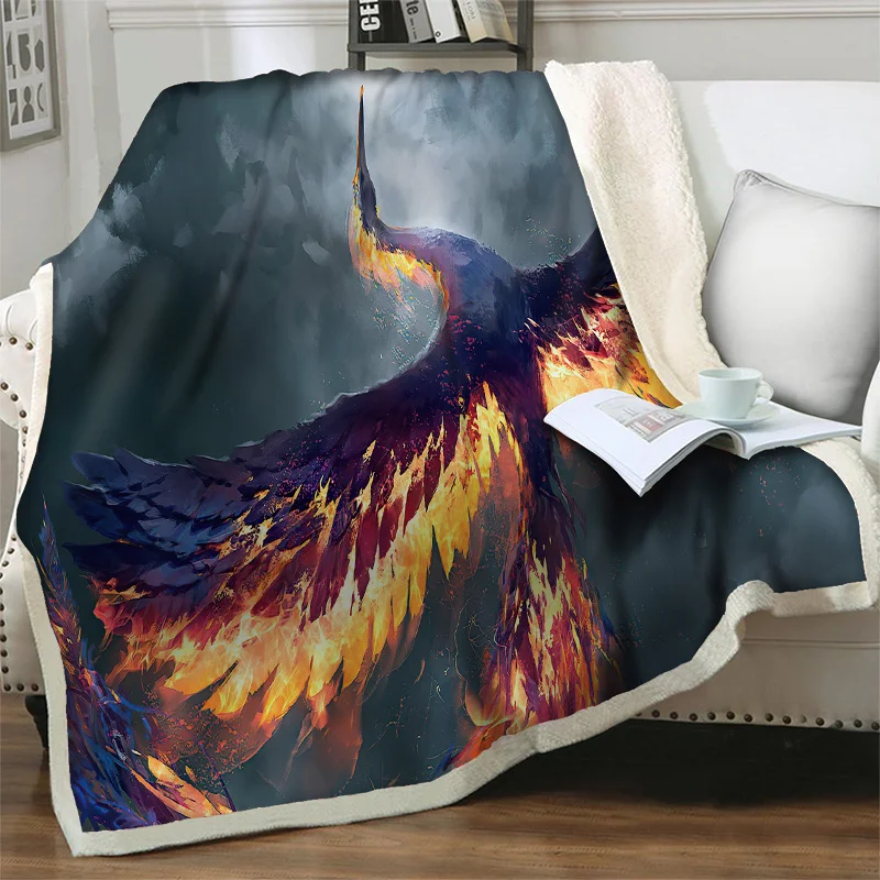 

Flying Bird 3D Printed Blankets for Beds Sofa Soft Flannel Throw Blanket Home Decoration for Boys Gift Easy Wash Quilt Nap Cover