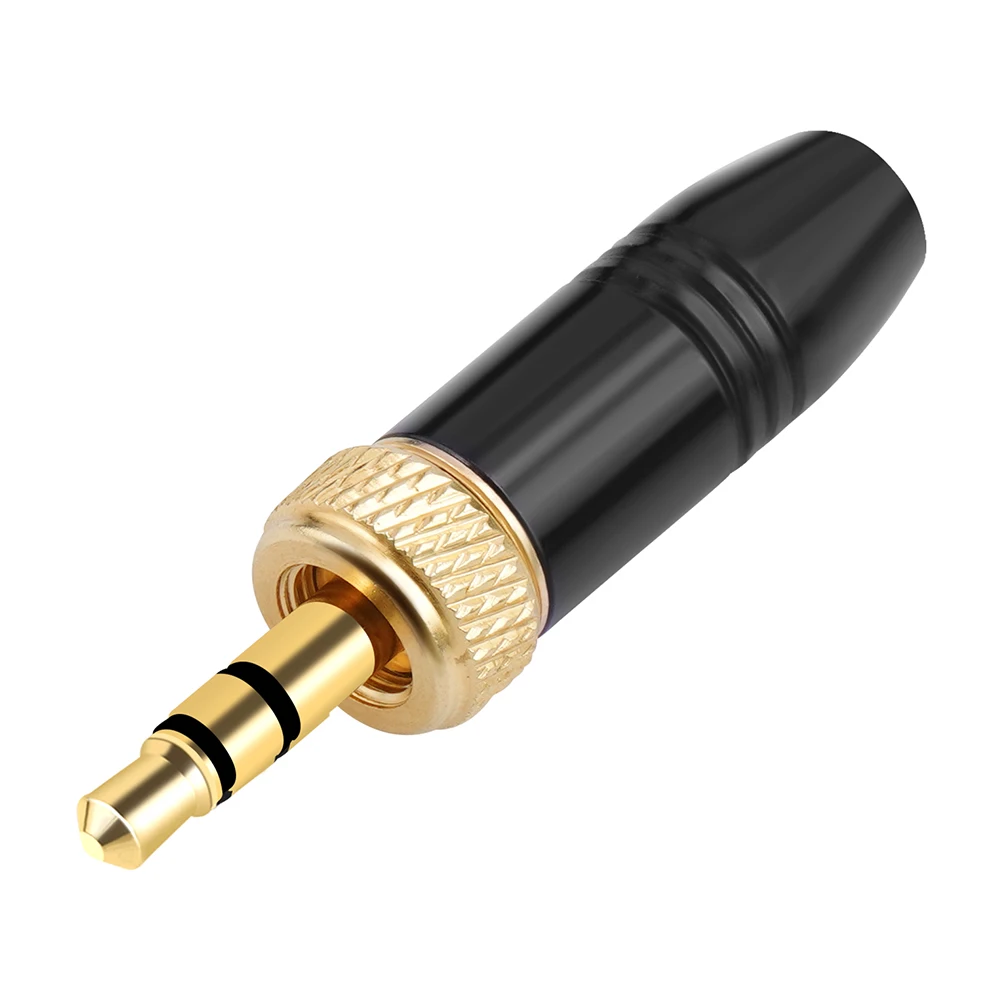 3.5mm Audio Plug with M6 Internal Thread Headphone Audio Plug Stereo Headphone Jack Male Plug for Lavalier Wireless Microphone