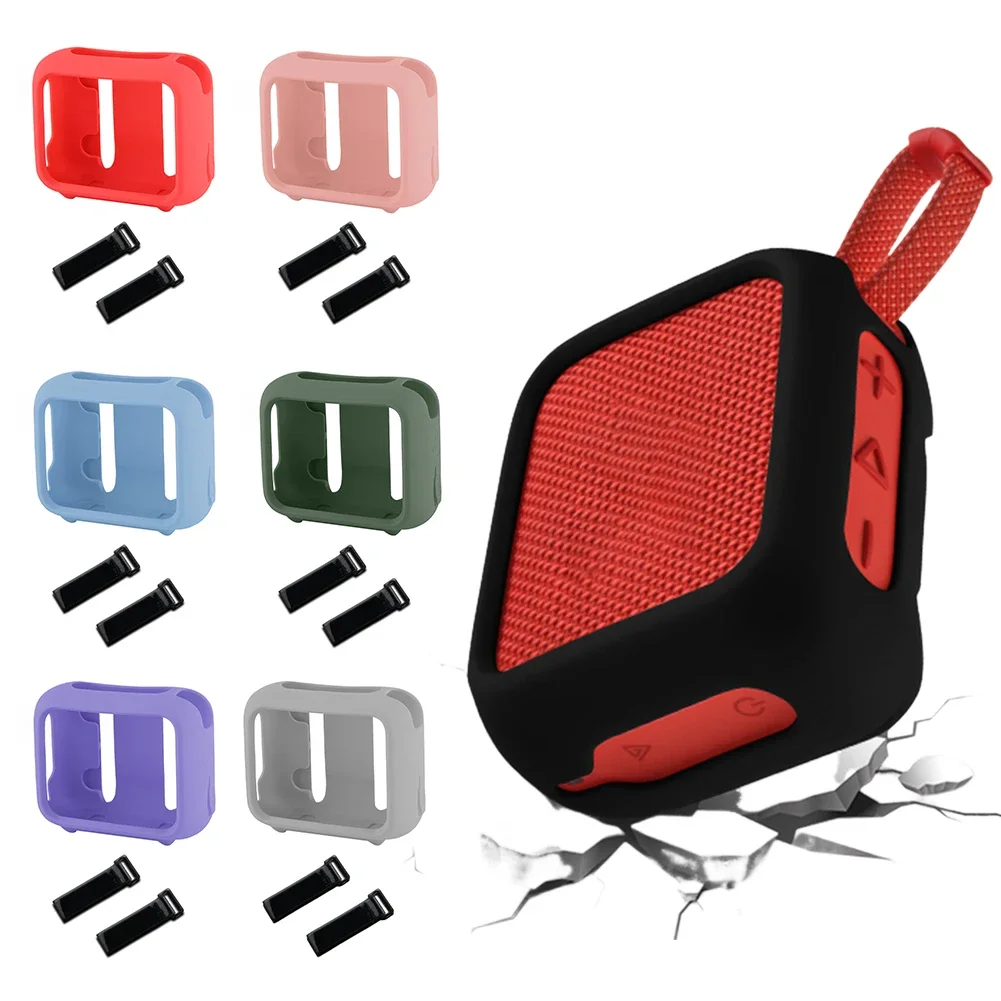 For JBL GO4 Speaker Silicone Case  Travel Carrying Pouch with Speaker Mount Strap Portable Speaker Case Cover For JBL GO 4